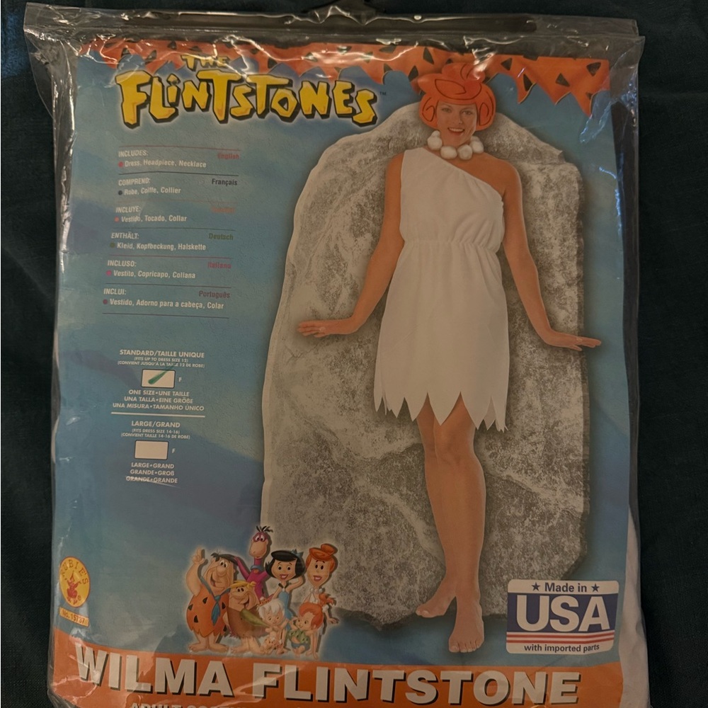Spirit Wilma Flintstone Costume - White and Orange